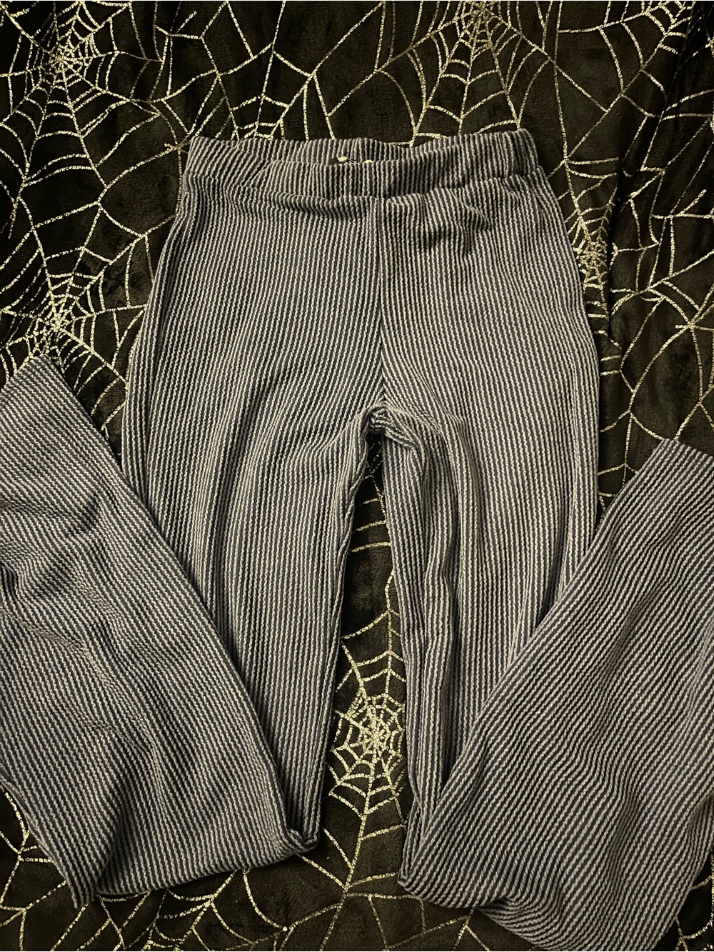 Fashion nova blue flare rippled pants